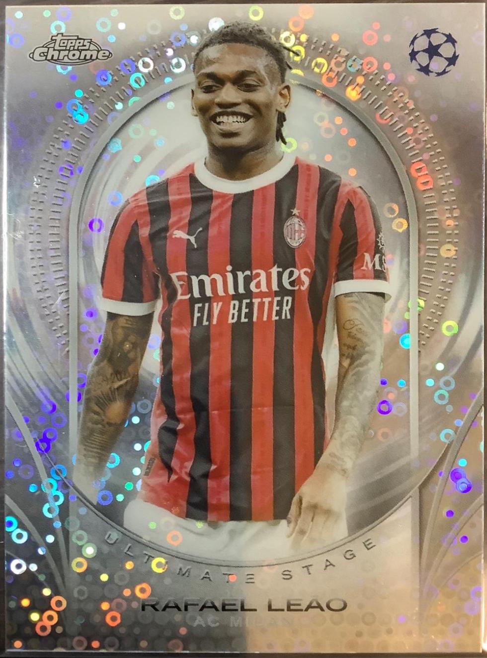 Rafael Leao #USC-3 Soccer Cards 2024 Topps Chrome UEFA Club Ultimate Stage