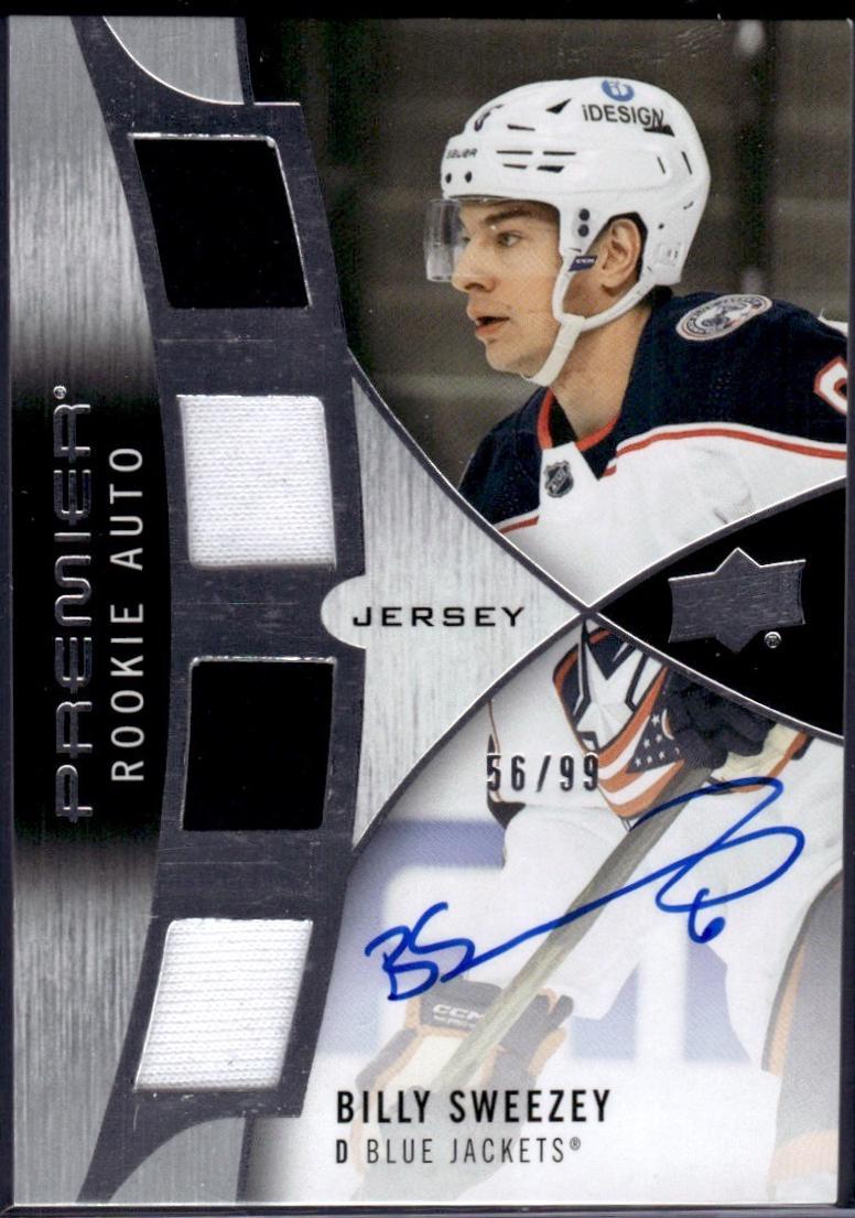 Billy Sweezey #PRA-BS Hockey Cards 2023 Upper Deck Premier Rookie Auto Jersey
