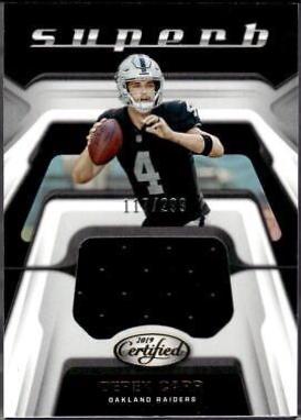 Derek Carr #SU-DE Football Cards 2019 Panini Certified Superb Swatches