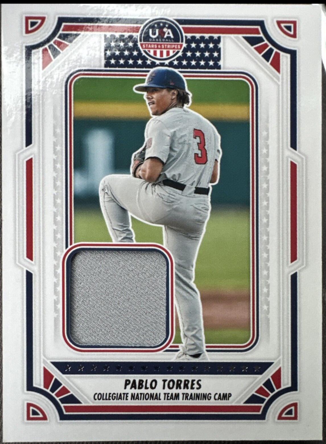 Pablo Torres #USA-PT Baseball Cards 2024 Panini Stars & Stripes USA Materials