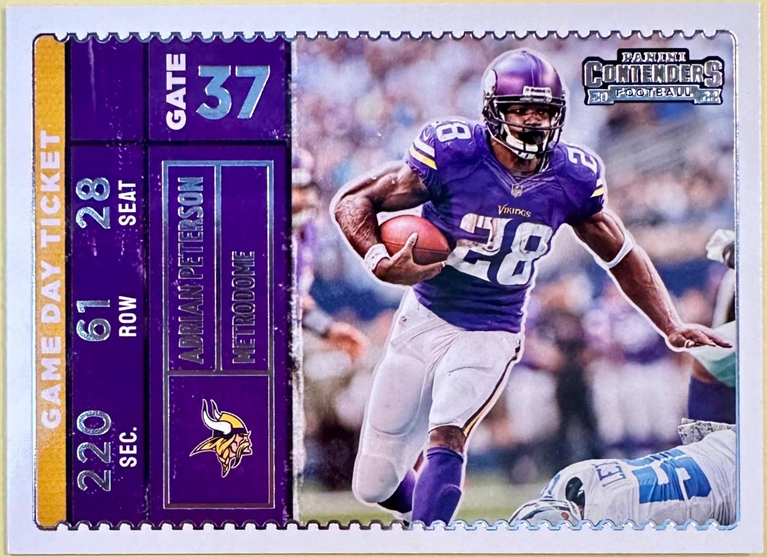 Adrian Peterson #GDT-ADP Football Cards 2022 Panini Contenders Game Day Ticket