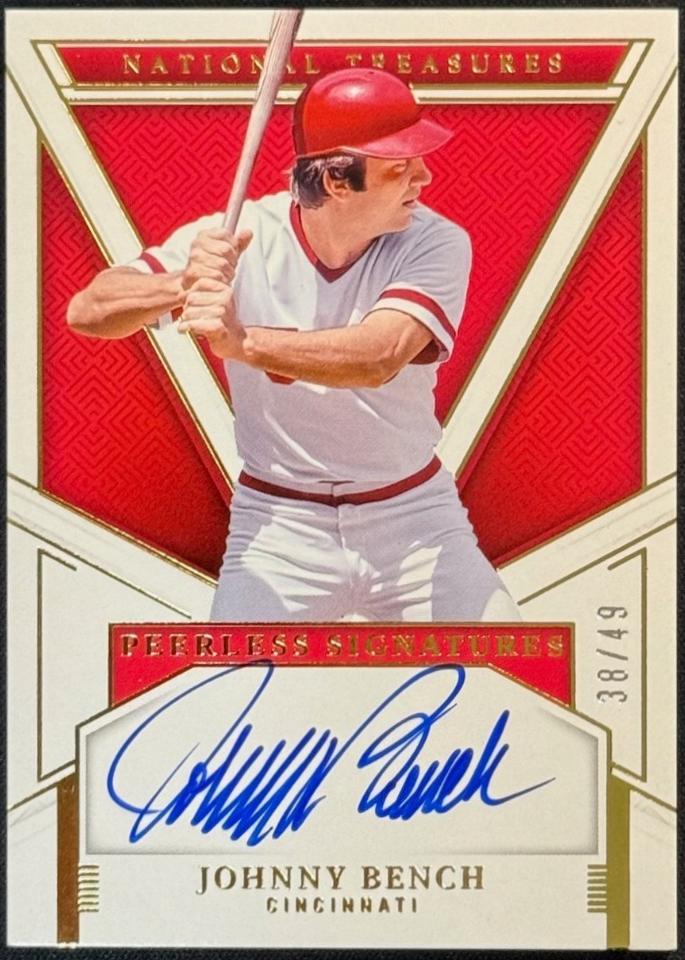 Johnny Bench #14 2025 Panini National Treasures Baseball Peerless Signatures