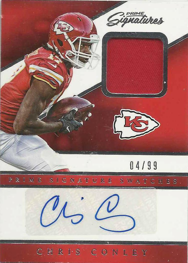 Chris Conley #PSS-CC Football Cards 2016 Panini Prime Signatures Swatches