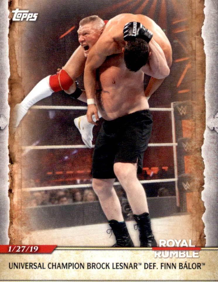 Universal Champion Brock Lesnar Def. Finn Balor #37 Wrestling Cards 2020 Topps WWE Road to WrestleMania