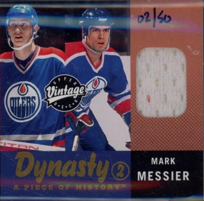 GRETZKY/MESSIER DYNASTY A PIECE OF HISTORY JERSEY #GK Hockey Cards 2001 Upper Deck Vintage