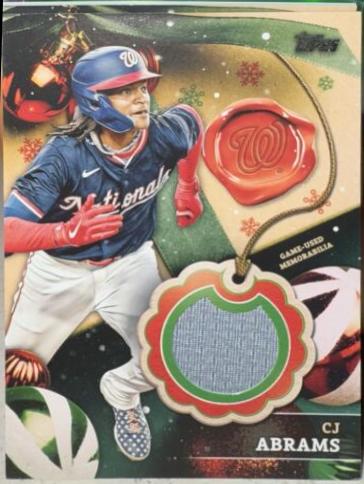 CJ Abrams #RC-CA Baseball Cards 2024 Topps Holiday Relic