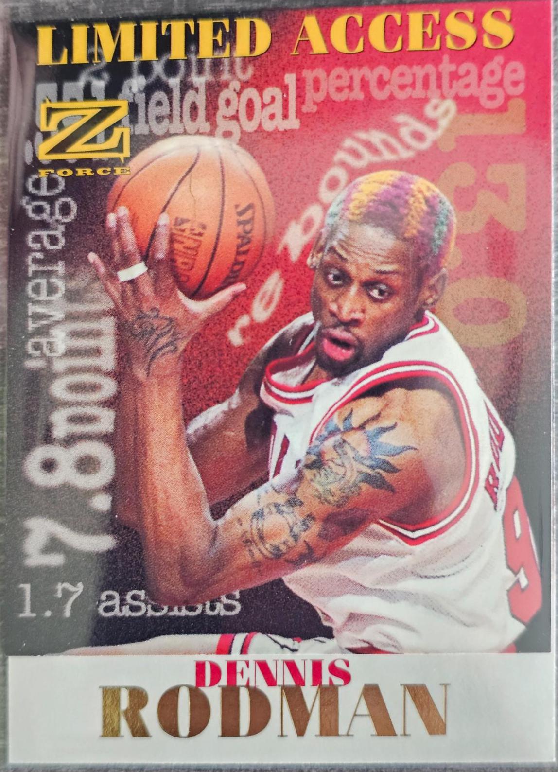 Dennis Rodman #9 Basketball Cards 1997 Skybox Z Force Limited Access