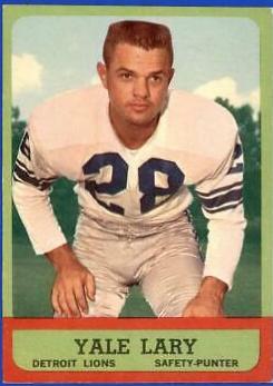 Yale Lary #33 Football Cards 1963 Topps
