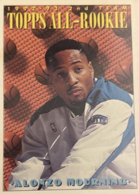 Alonzo Mourning, All Rookie #177 Basketball Cards 1993 Topps