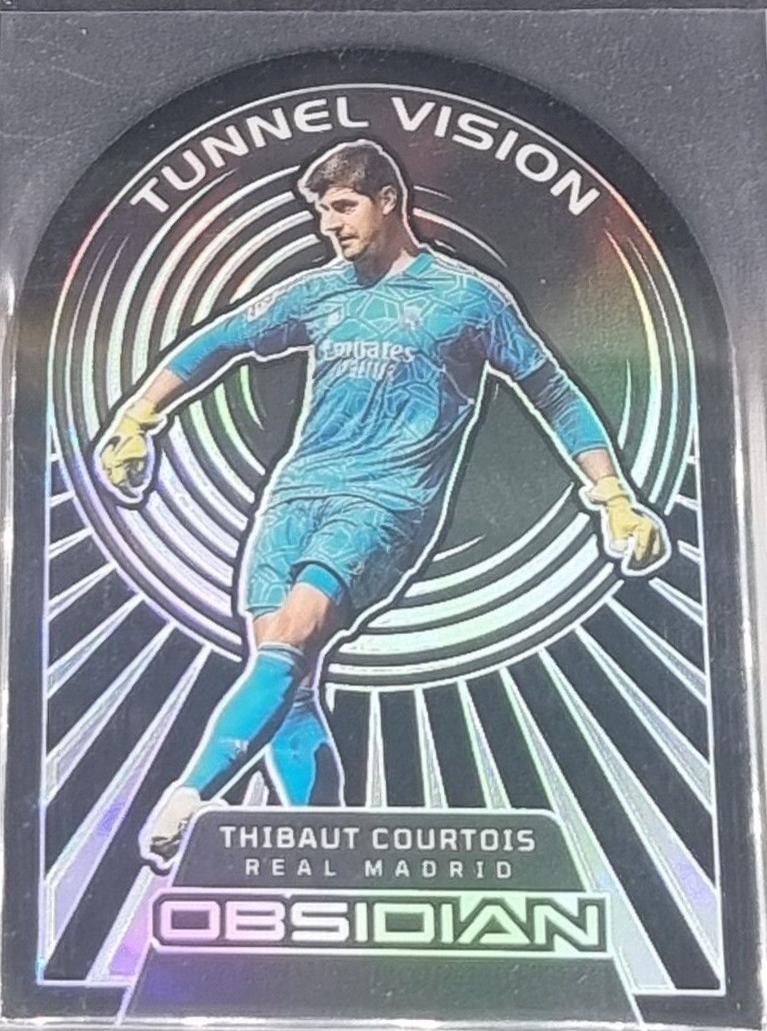 Thibaut Courtois #3 Soccer Cards 2022 Panini Obsidian Tunnel Vision