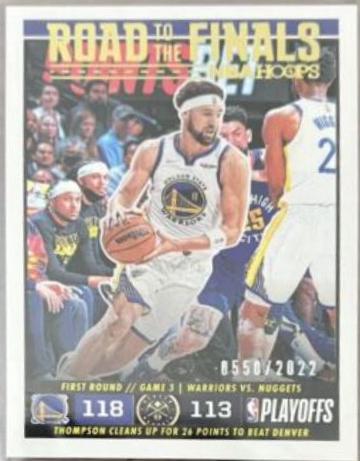 Klay Thompson #20 Basketball Cards 2022 Panini Hoops Road to the Finals