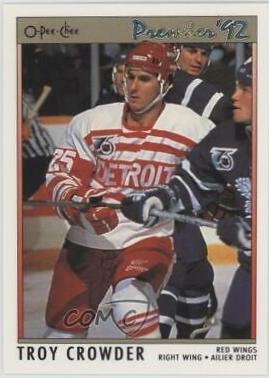 Troy Crowder #169 Hockey Cards 1991 O-Pee-Chee Premier