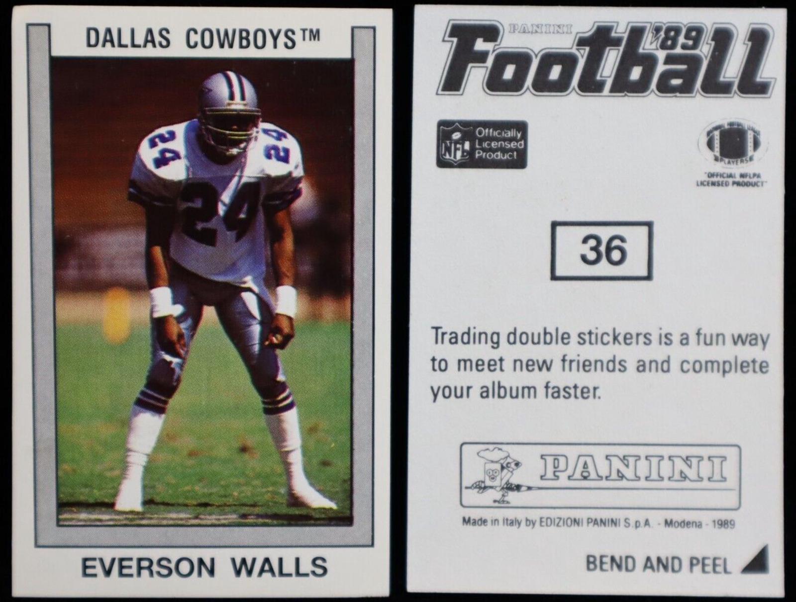 Everson Walls #36 Football Cards 1989 Panini Sticker