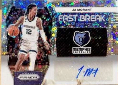 Ja Morant #FB-JAM Basketball Cards 2023 Panini Prizm Fast Break Autograph