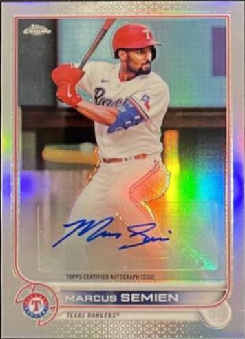 Marcus Semien #AC-MS Baseball Cards 2022 Topps Chrome Update Autographs