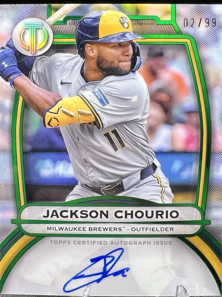 Jackson Chourio [Green] #TA-CHO Prices | 2025 Topps Tribute 