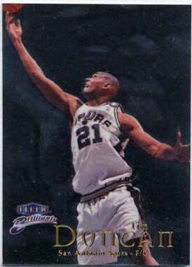 Tim Duncan #1 Basketball Cards 1998 Fleer Brilliants