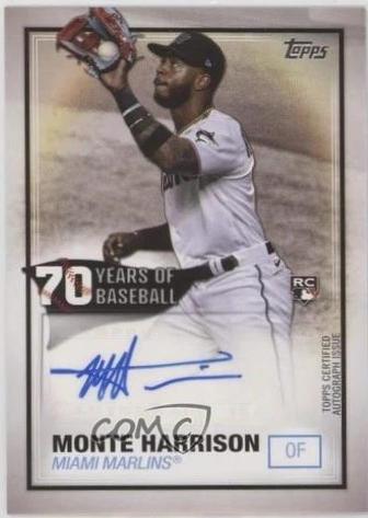 Monte Harrison #70YA-MH 2021 Topps 70 Years of Baseball Autographs