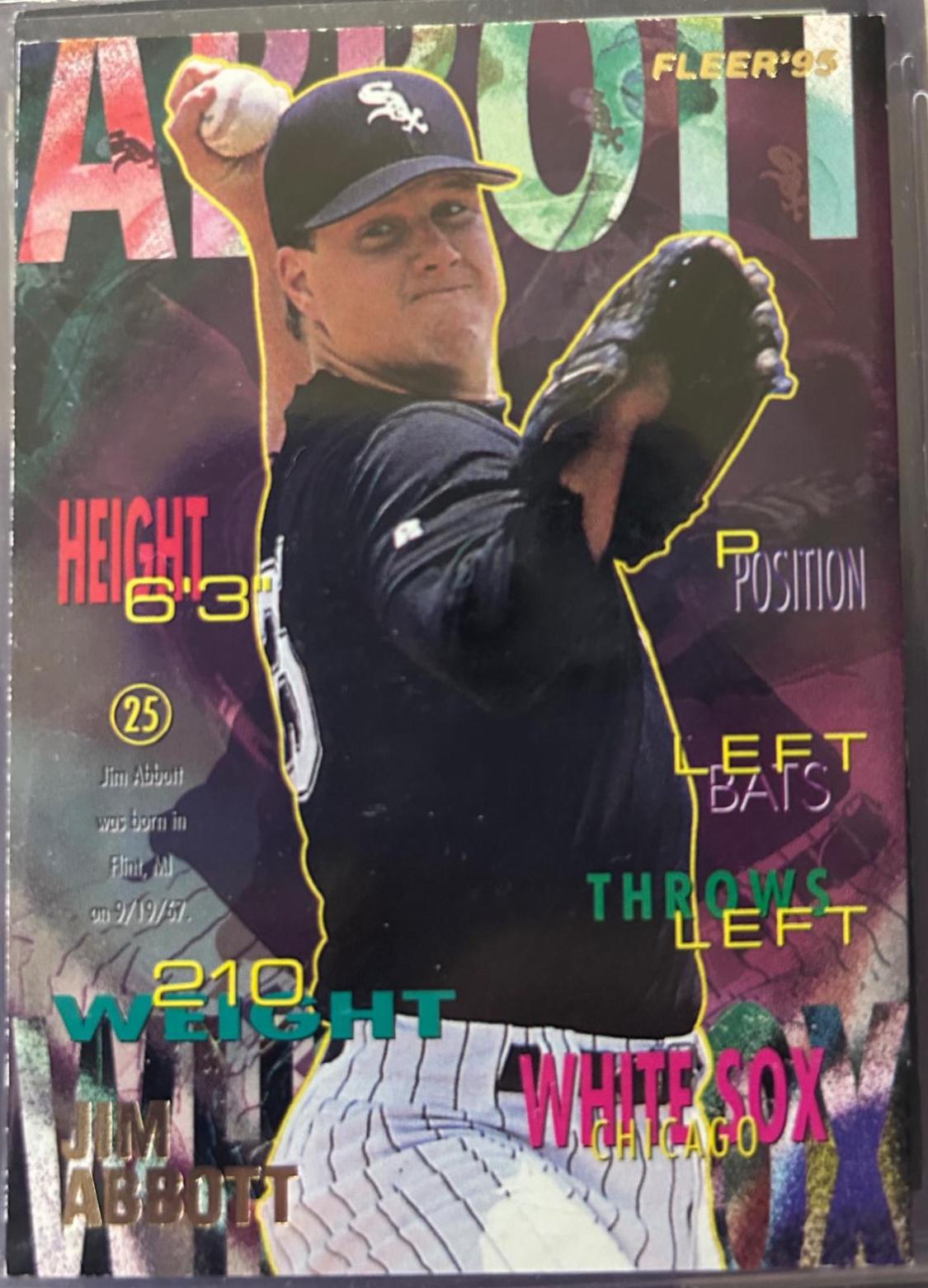 Jim Abbott Baseball Cards 1995 Fleer