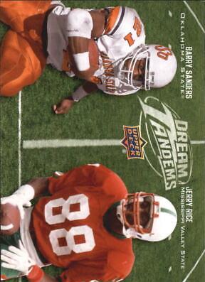 Barry Sanders, Jerry Rice #DT-4 Football Cards 2011 Upper Deck Dream Tandems