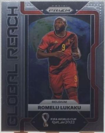 Romelu Lukaku #5 Soccer Cards 2022 Panini Prizm World Cup Global Reach