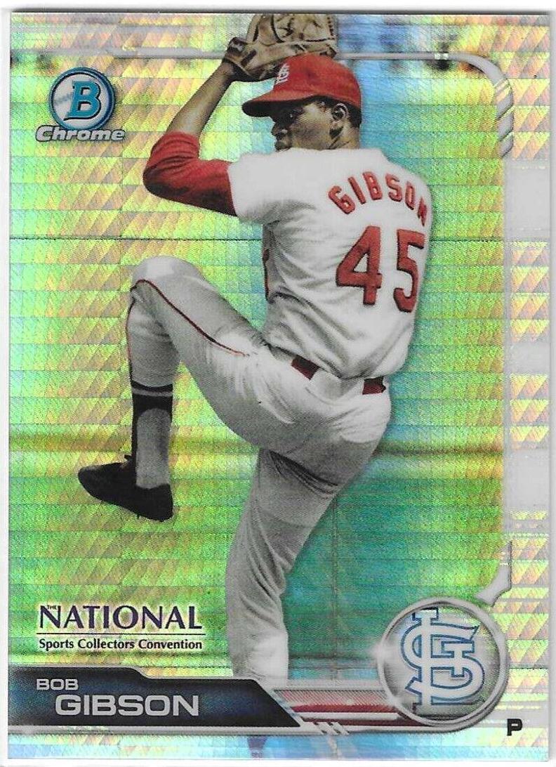Bob Gibson #BNR-BG Baseball Cards 2019 Bowman Chrome National Convention