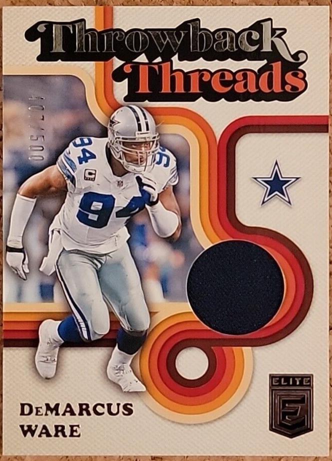DeMarcus Ware #THT-DWA Football Cards 2024 Panini Donruss Elite Throwback Threads Single
