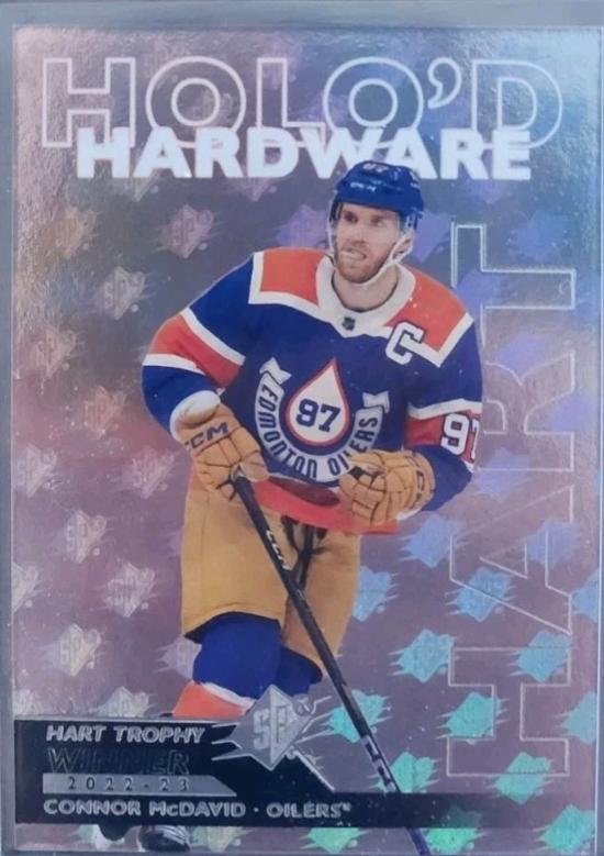 Connor McDavid #HH-CM Hockey Cards 2024 SPx Holo’d Hardware