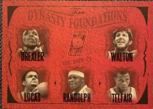 Drexler, Walton, Lucas, Randolph, Telfair Basketball Cards 2004 Flair Dynasty Foundations