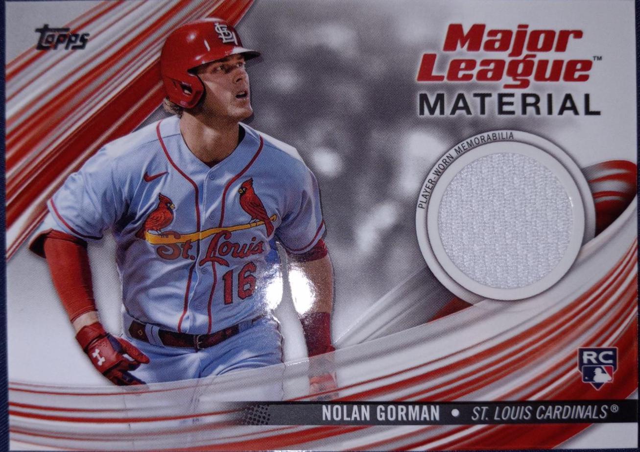 Nolan Gorman #MLM-NG Baseball Cards 2023 Topps Series 2 Major League Material Relics