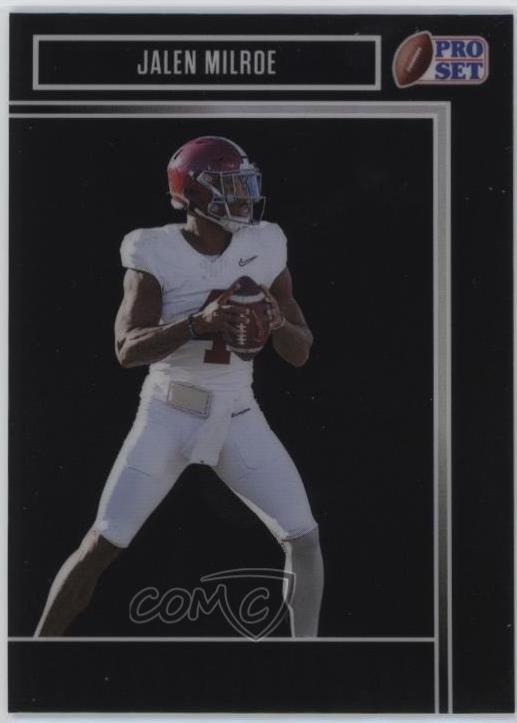 Jalen Milroe #67 2025 Leaf Pro Set Metal Football