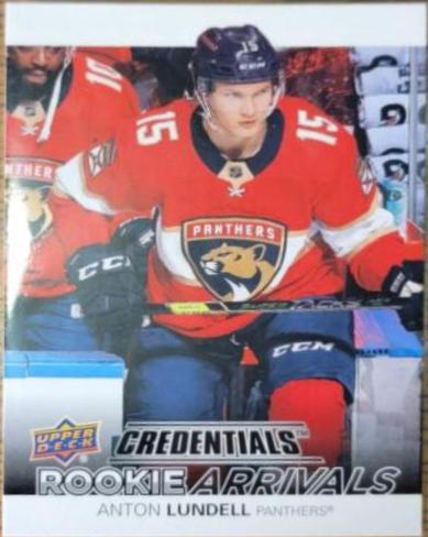 Anton Lundell #RA-11 Hockey Cards 2021 Upper Deck Credentials Rookie Arrivals