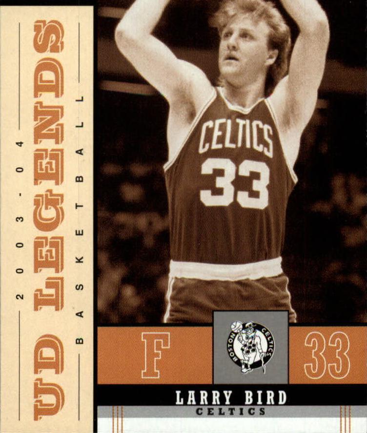 Larry Bird #4 Basketball Cards 2003 Upper Deck Legends Throwback