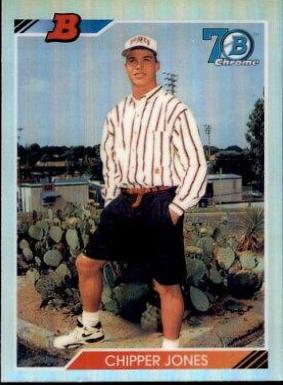Chipper Jones #92B-CJ Baseball Cards 2017 Bowman 1992 Chrome
