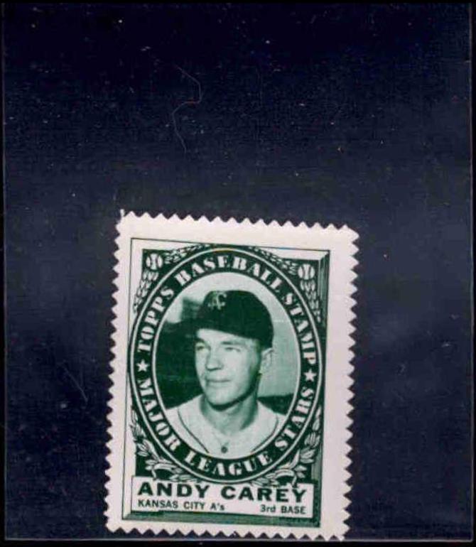 Andy Carey Baseball Cards 1961 Topps Stamps
