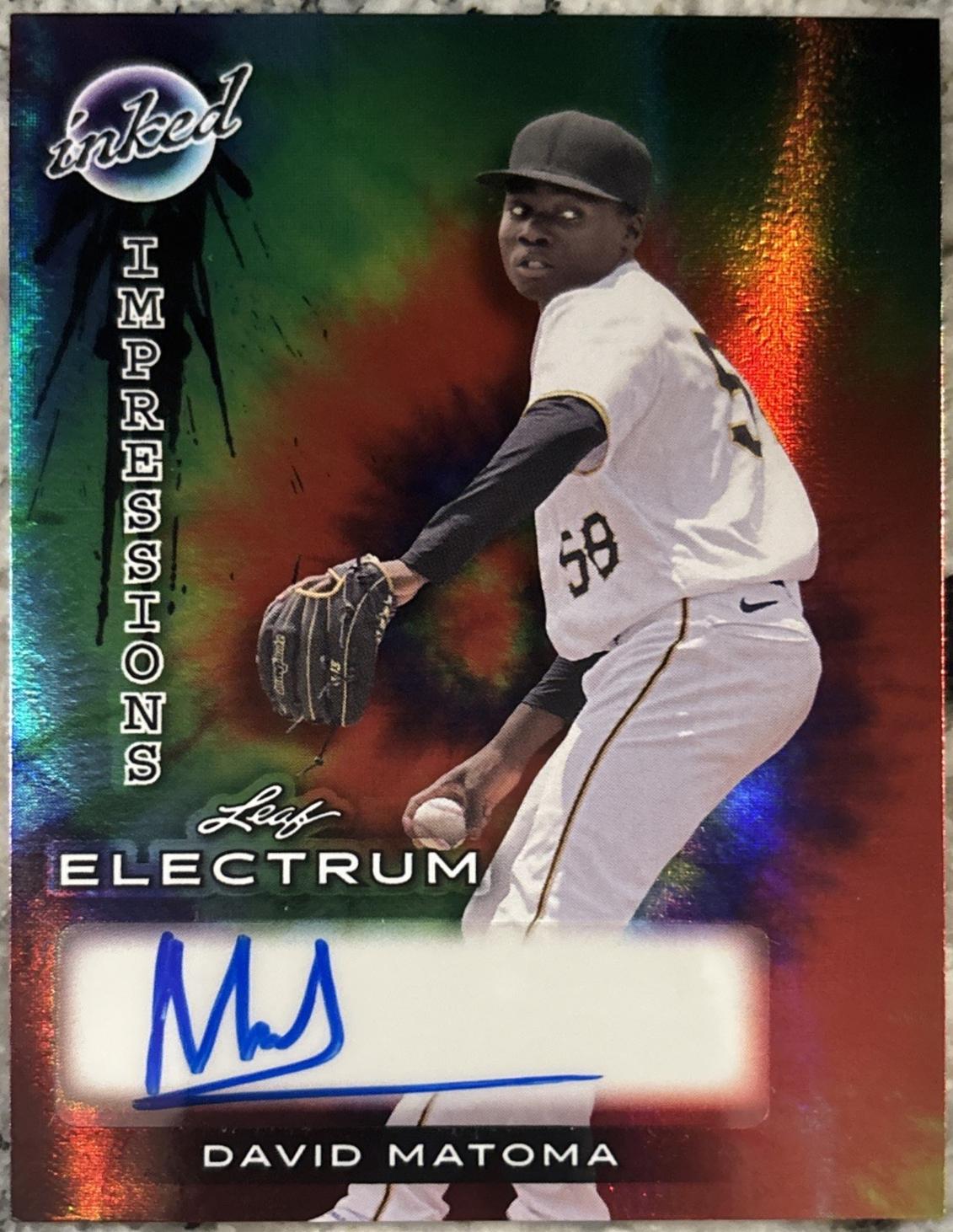 David Matoma #II-DM1 Baseball Cards 2024 Leaf Electrum Inked Impressions