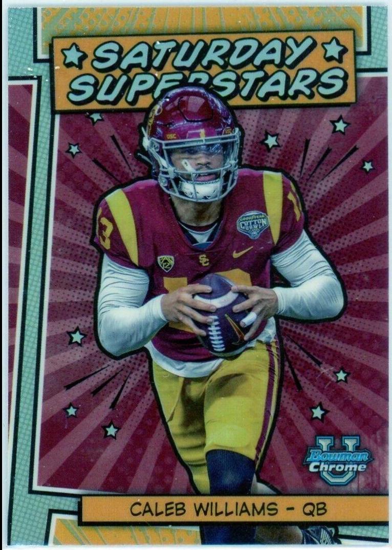 Caleb Williams #SS-1 Football Cards 2023 Bowman Chrome University Saturday Superstars