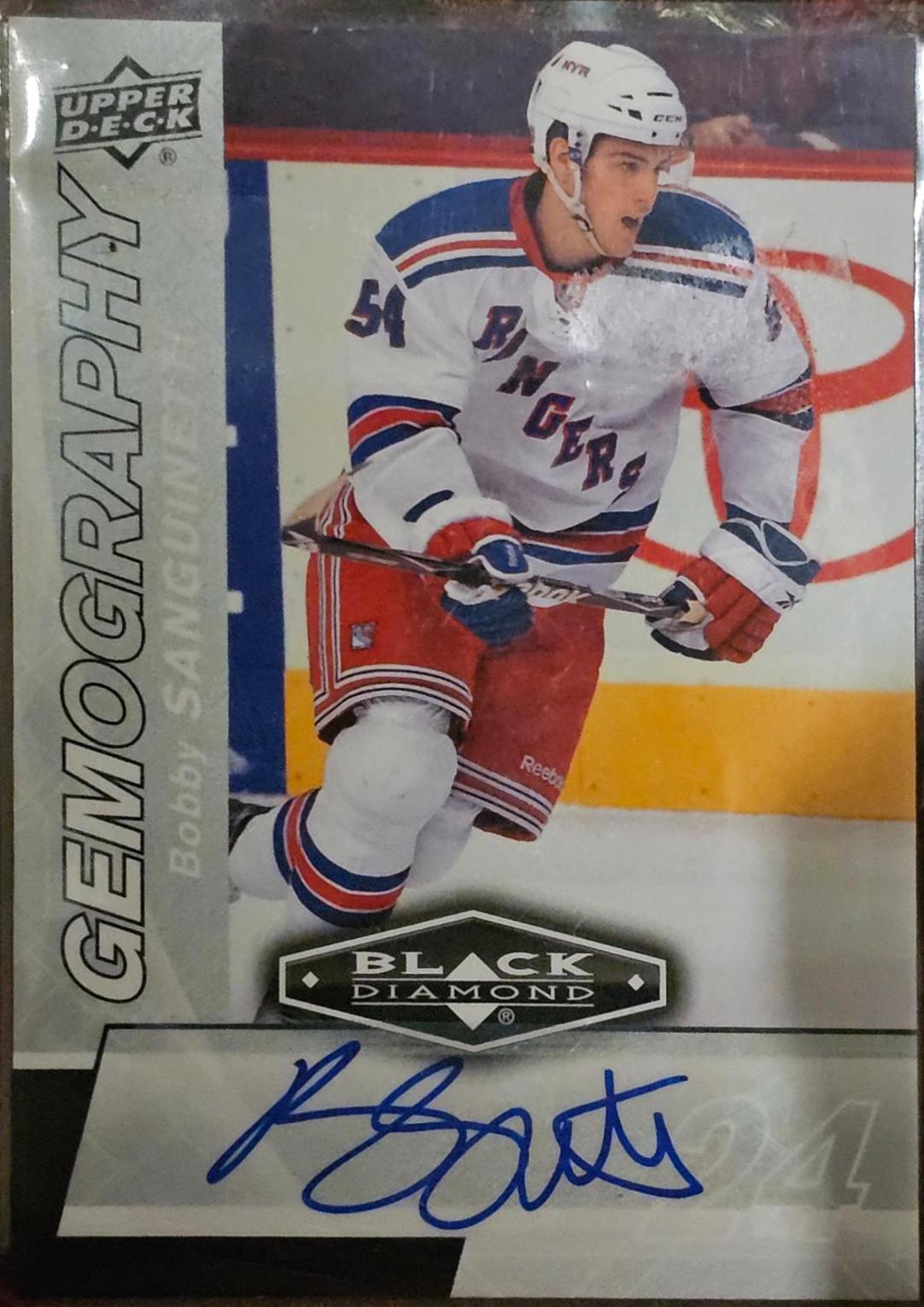 Bobby Sanguinetti #G-BS Hockey Cards 2010 Upper Deck Black Diamond Gemography