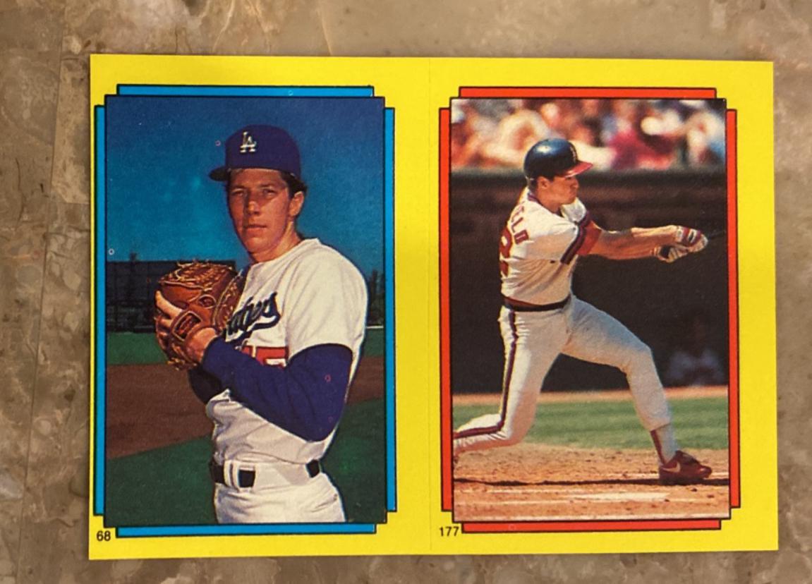 Orel Hershiser, Dick Schofield, Jeffrey Leonard #68, 177, 17 Baseball Cards 1988 Topps Stickercard