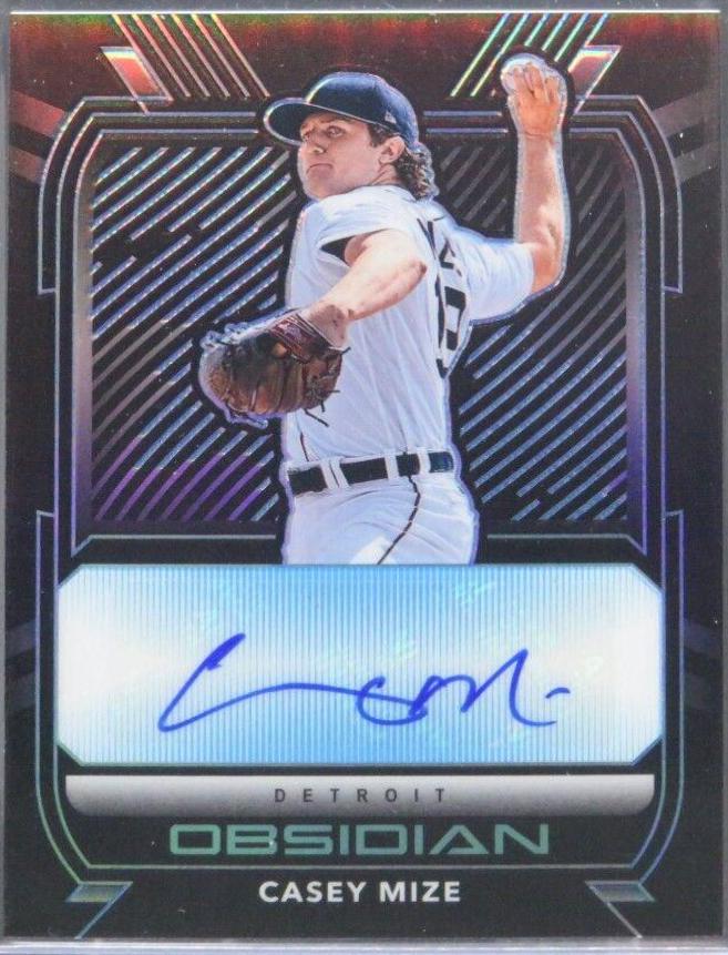 Casey Mize #O-CM Baseball Cards 2021 Panini Chronicles Obsidian Autographs