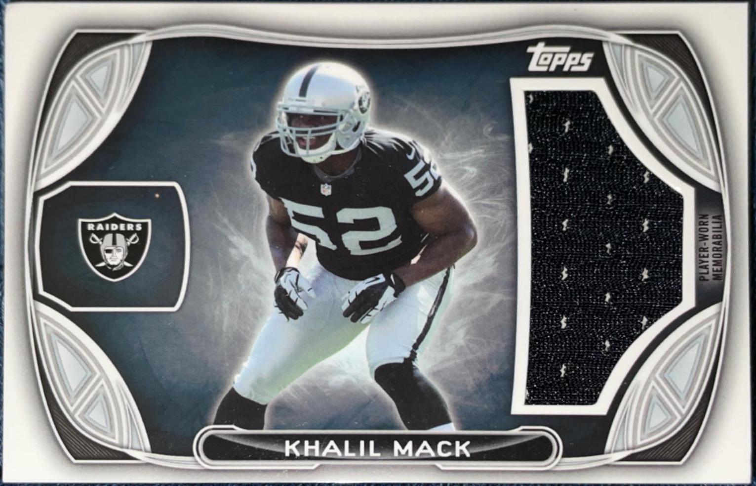 khalil mack”jumbo relic” #RJR-KM Football Cards 2014 Topps Rookie Jumbo Relic