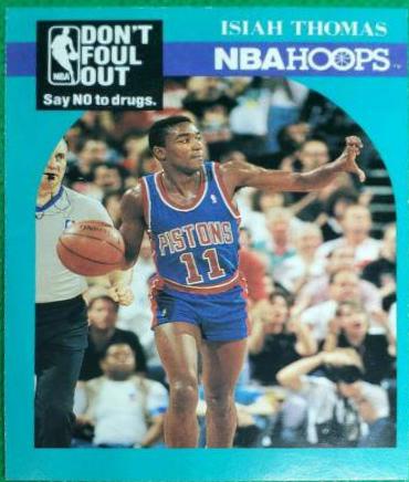 Isiah Thomas Don't Foul Out #389 Basketball Cards 1990 Hoops