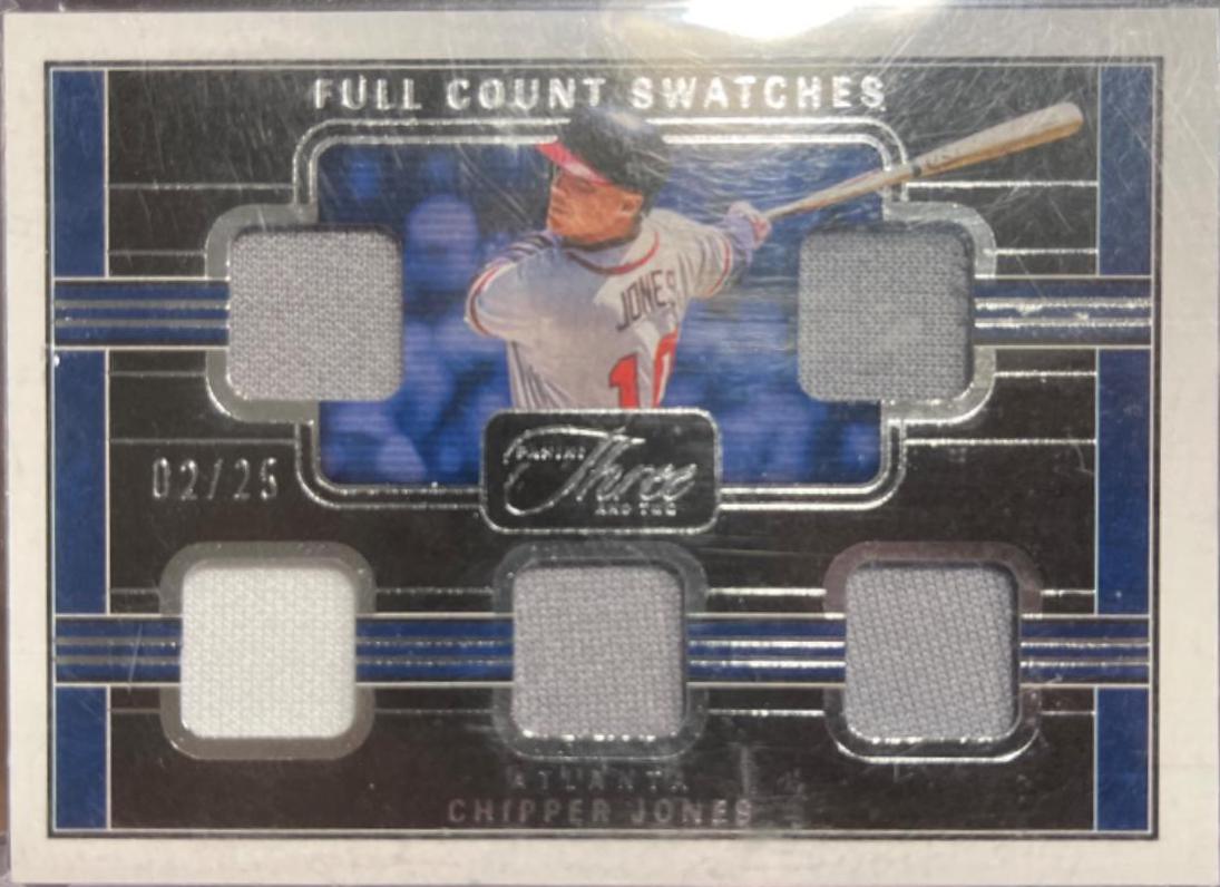 Chipper Jones #FCS-CJ Baseball Cards 2023 Panini Three and Two Full Count Swatches