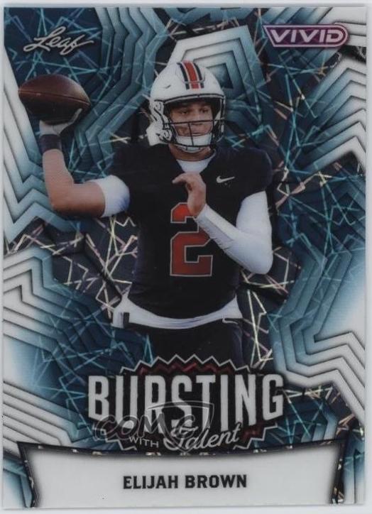 Elijah Brown #TB-27 2025 Leaf Vivid Football Bursting With Talent