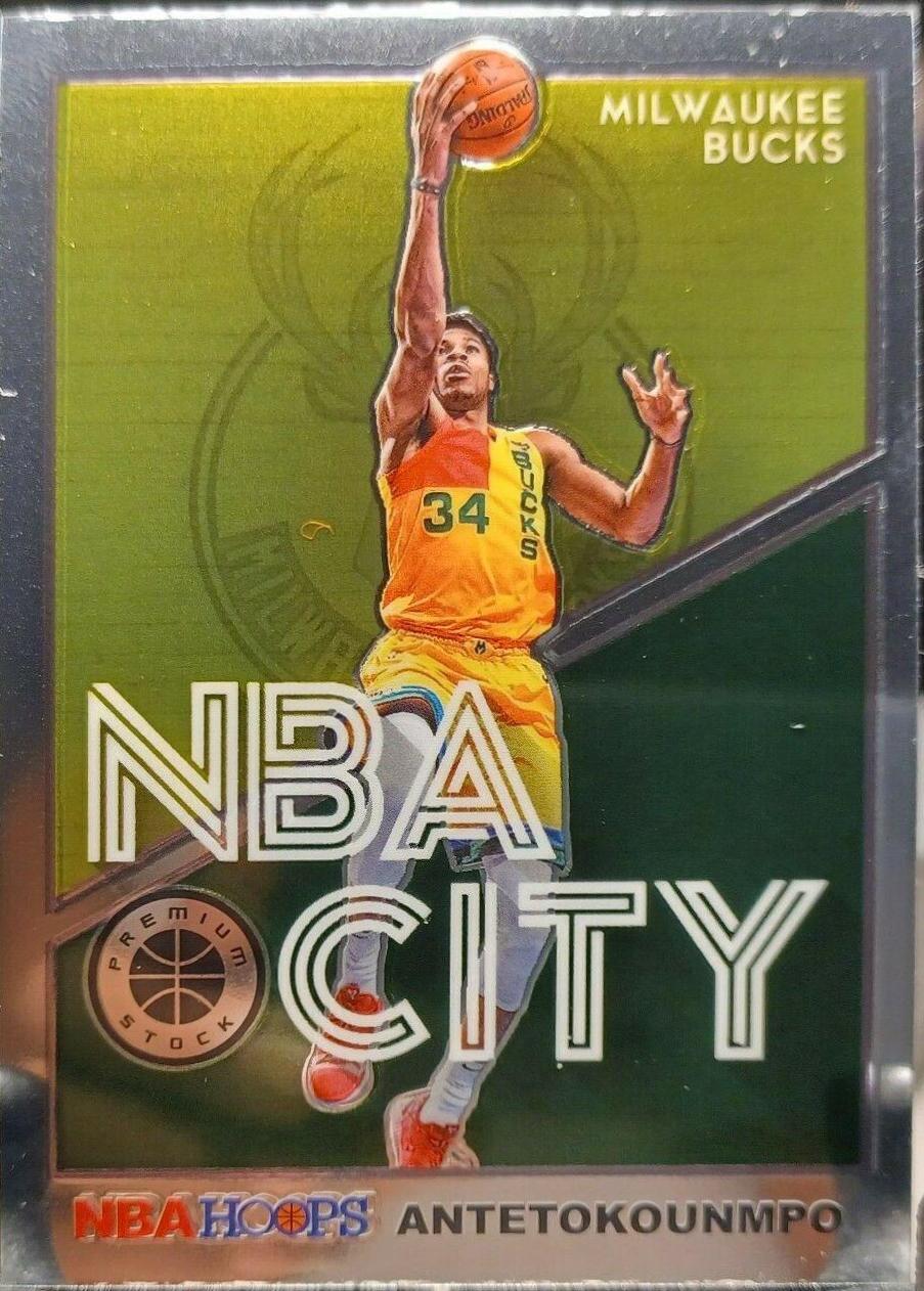 Giannis Antetokounmpo #5 Basketball Cards 2019 Panini Hoops Premium Stock NBA City