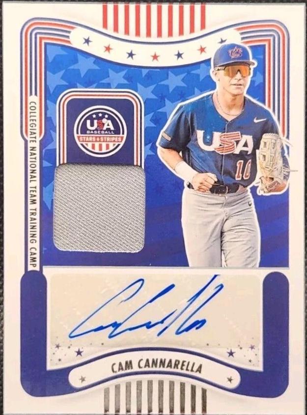 Cam Cannarella #SM-CC Baseball Cards 2024 Panini Stars & Stripes Signature Materials