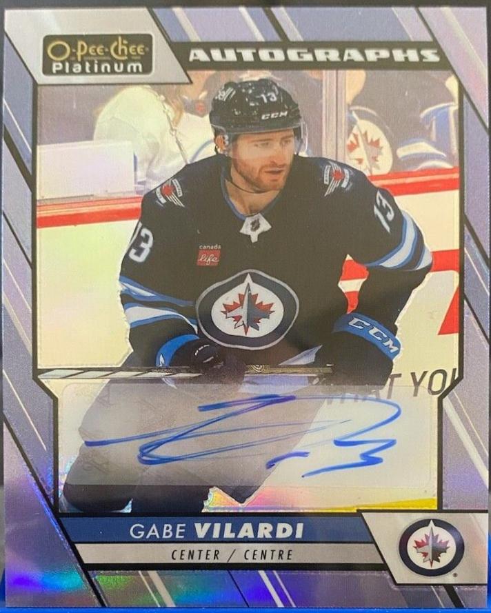 Gabe Vilardi #BA-GV Hockey Cards 2023 O-Pee-Chee Platinum Blue Rainbow Autographs