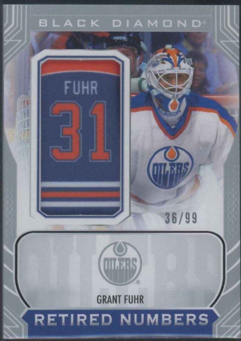 Grant Fuhr #ORNP-GF Hockey Cards 2024 Upper Deck Black Diamond Oilers Retired Number Patch