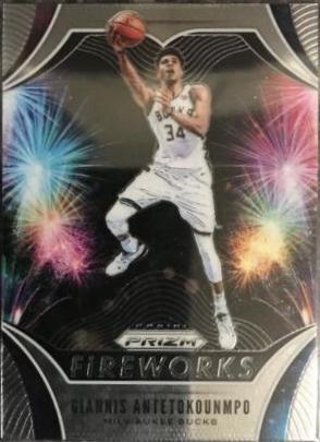 Giannis Antetokounmpo #4 Basketball Cards 2019 Panini Prizm Fireworks