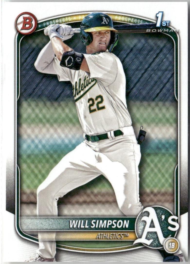 Will Simpson #BP-35 Baseball Cards 2025 Bowman Prospects